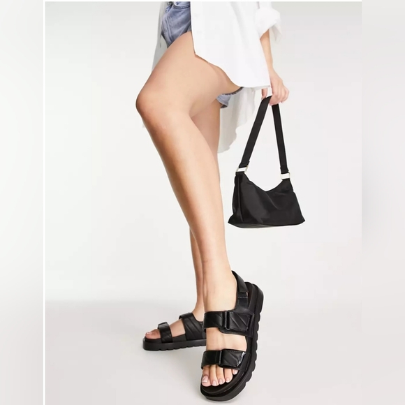 Truffle collection double strap quilted sandals - Picture 2 of 6